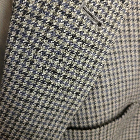 BURBERRY Men’s Houndstooth Sport Coat Blazer Jacket Sz 42 R neutral beige brown - Picture 3 of 7